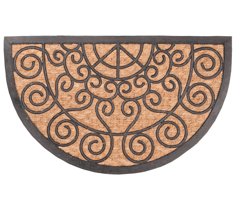 Tuffcor Half Round Scroll Coir and Rubber Doormat — Main view