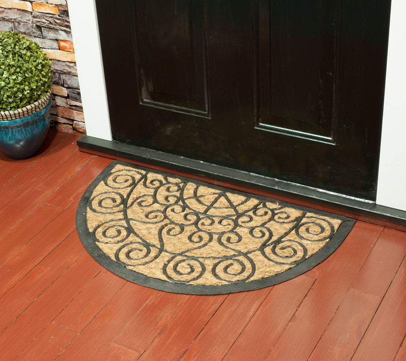 Tuffcor Half Round Scroll Coir and Rubber Doormat — View 2