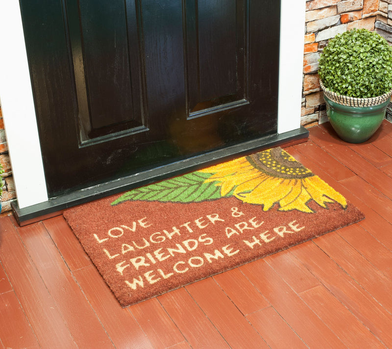 Love Laughter Friends Coir Doormat with PVC Backing — View 2