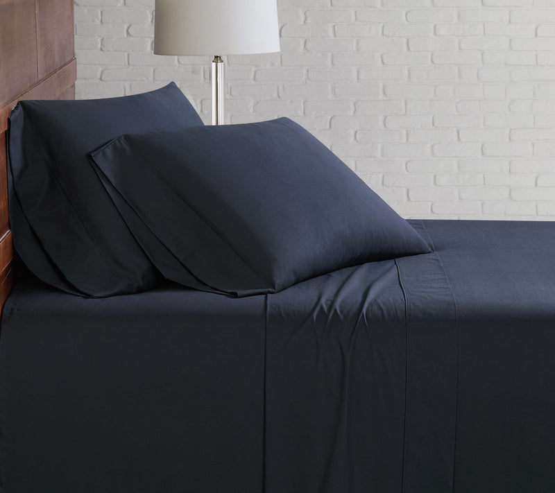 Brooklyn Loom Solid Cotton Percale King Sheet Set — View 9