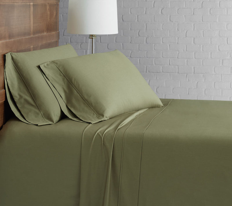 Brooklyn Loom Solid Cotton Percale King Sheet Set — View 19