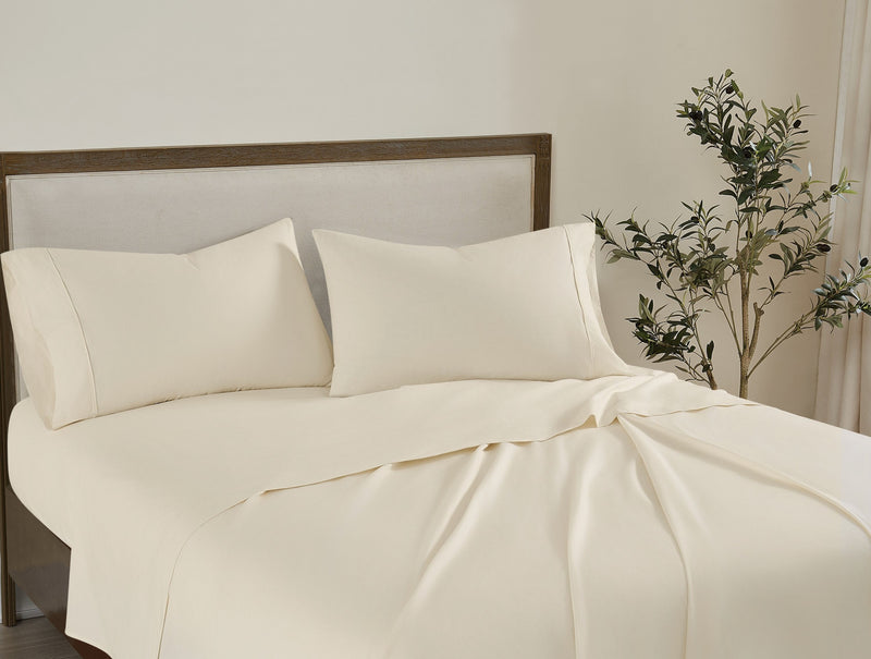 Brooklyn Loom Solid Cotton Percale Twin Sheet Set — View 21