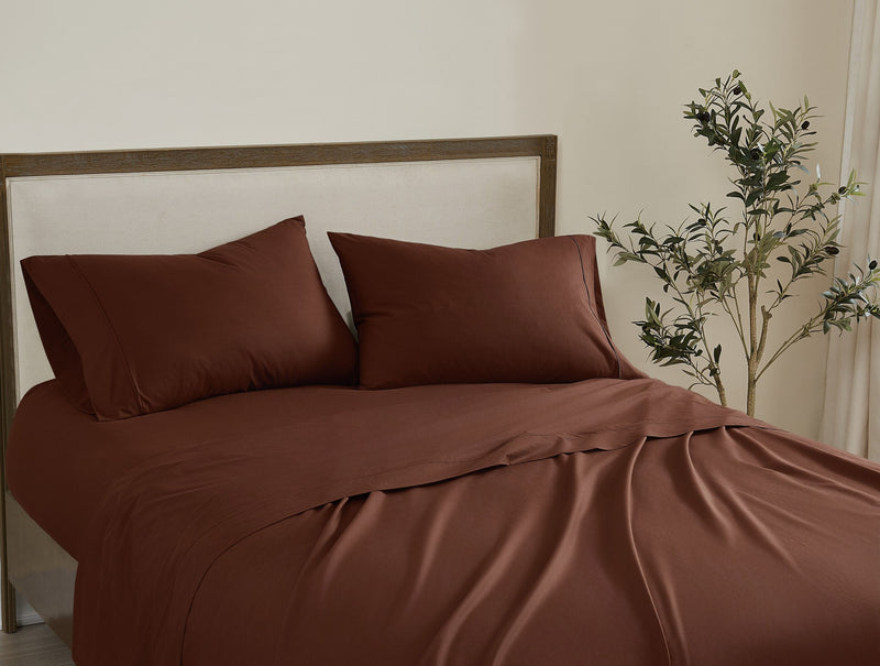 Brooklyn Loom Solid Cotton Percale Twin XL Sheet Set — View 19