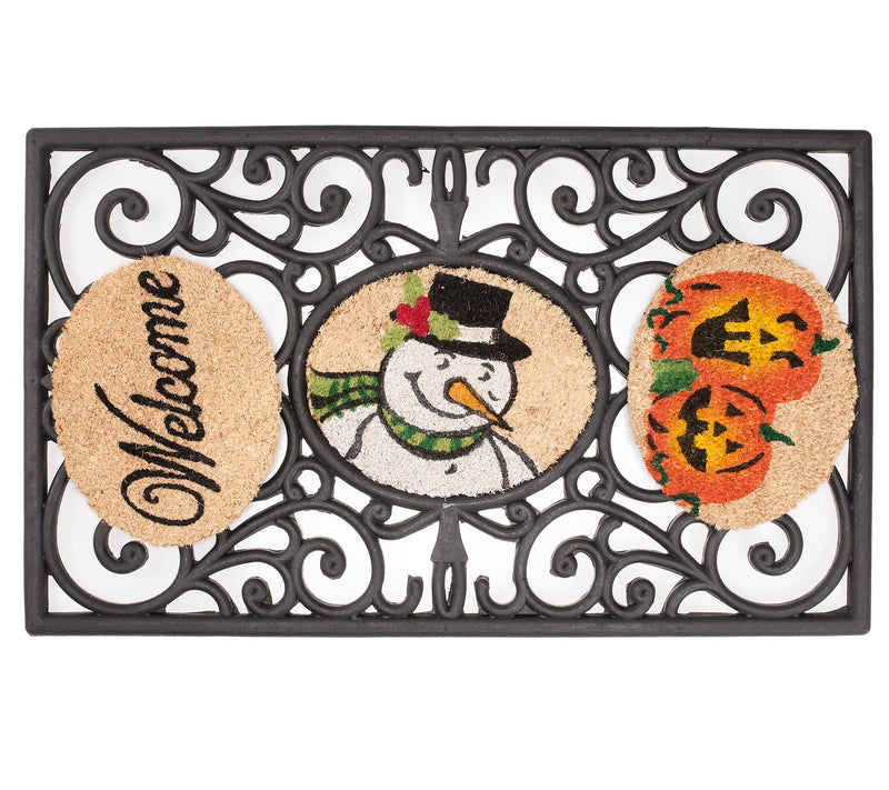 Seasonal Interchangeable Doormat with Rubber Base — Main view