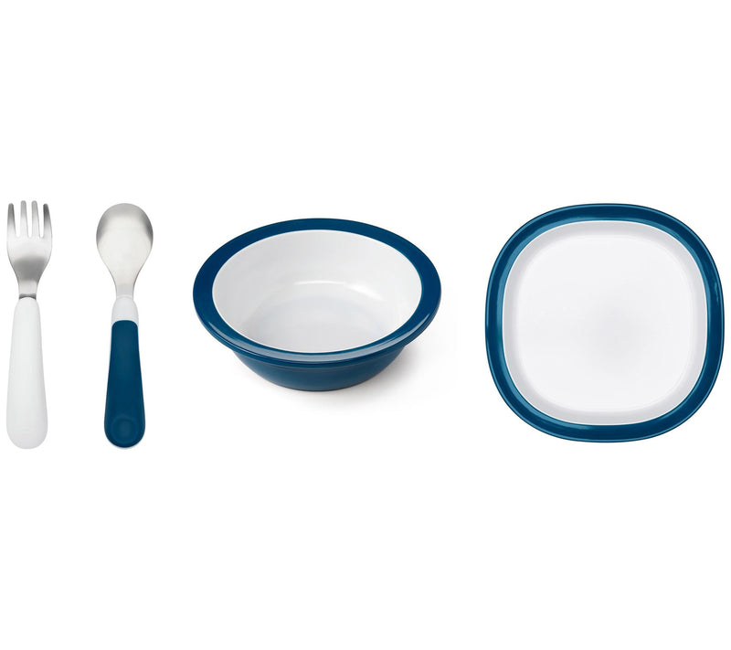 OXO Tot Melamine Plate, Melamine Bowl, and Forkand Spoon Set — View 3