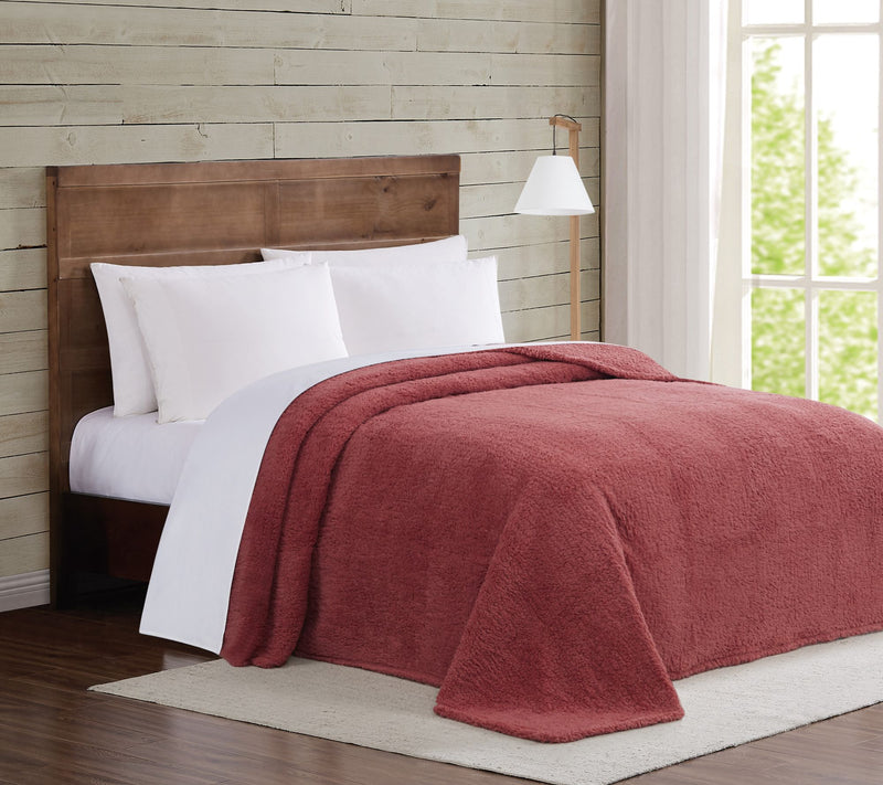 Brooklyn Loom Marshmallow Sherpa Full/Queen Blanket — View 9