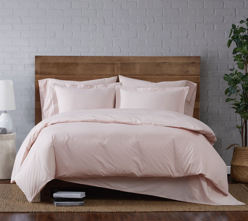 Brooklyn Loom Solid Cotton Percale Full/Queen Duvet Set — View 9