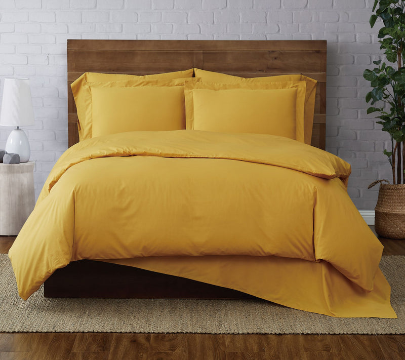 Brooklyn Loom Solid Cotton Percale Full/Queen Duvet Set — View 5