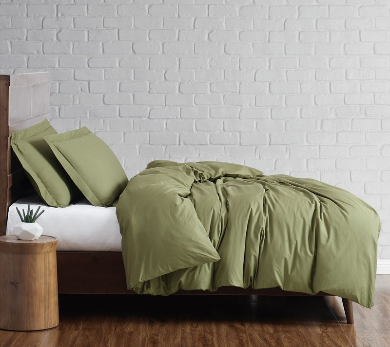Brooklyn Loom Solid Cotton Percale Full/Queen Duvet Set — View 33