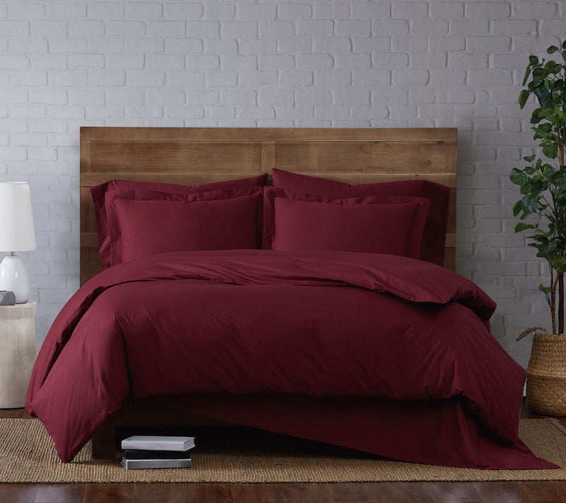 Brooklyn Loom Solid Cotton Percale King Duvet Set — View 11