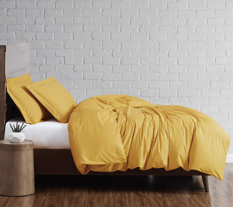 Brooklyn Loom Solid Cotton Percale King Duvet Set — View 31