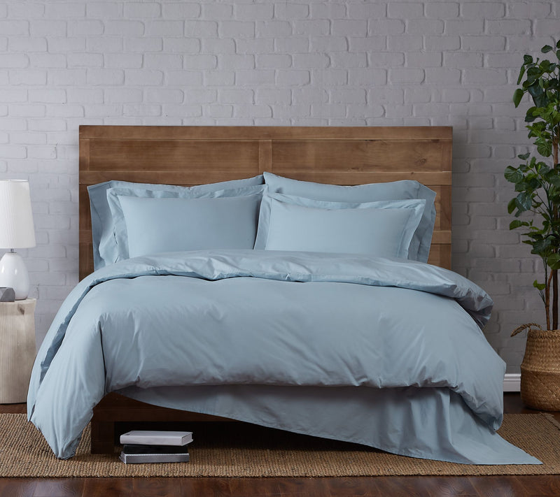 Brooklyn Loom Solid Cotton Percale Twin XL Duvet Set — View 17