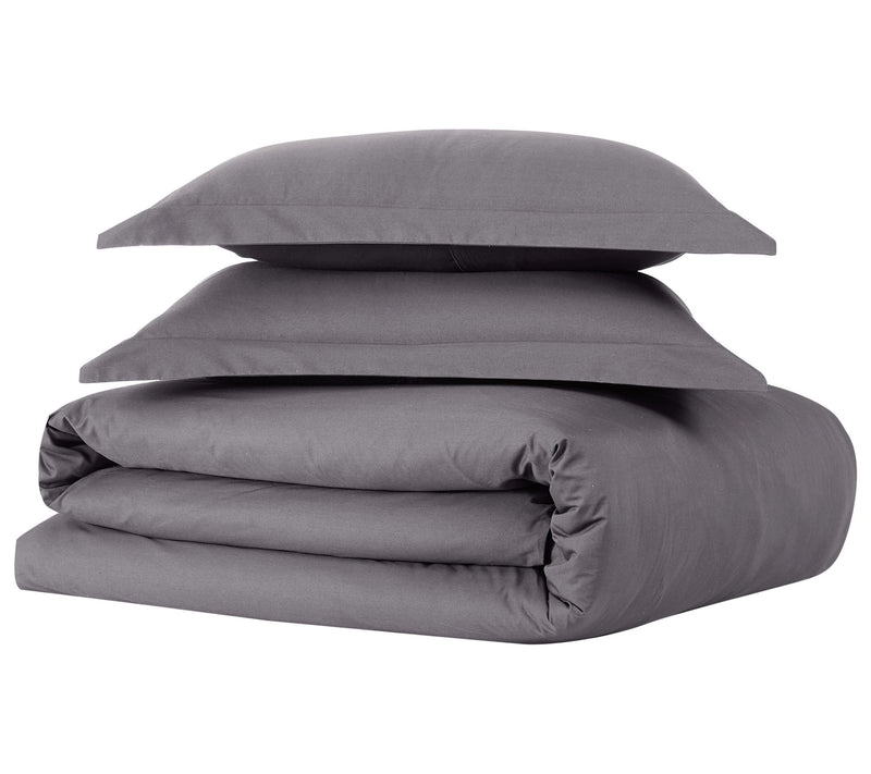 Brooklyn Loom Solid Cotton Percale Twin XL Duvet Set — View 28