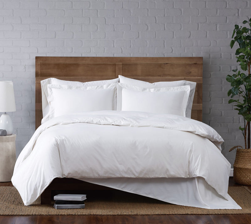 Brooklyn Loom Solid Cotton Percale Twin XL Duvet Set — View 22