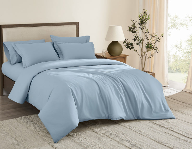 Brooklyn Loom Solid Cotton Percale Twin XL Duvet Set — View 27