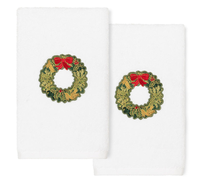 Linum Home Textiles Christmas Wreath 2PC Hand Towels — Main view