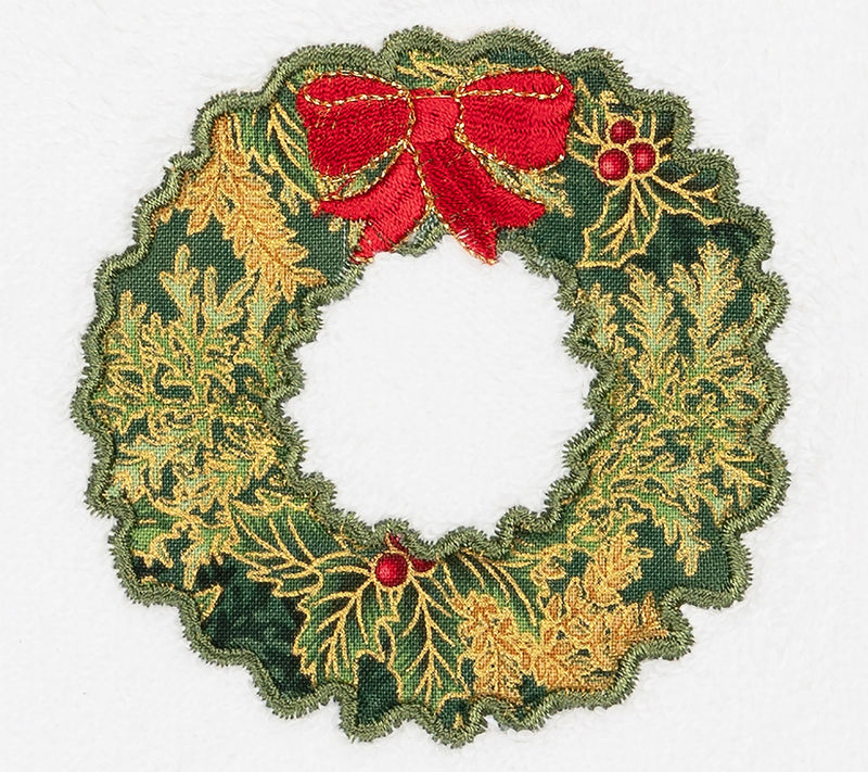 Linum Home Textiles Christmas Wreath 2PC Hand Towels — View 7