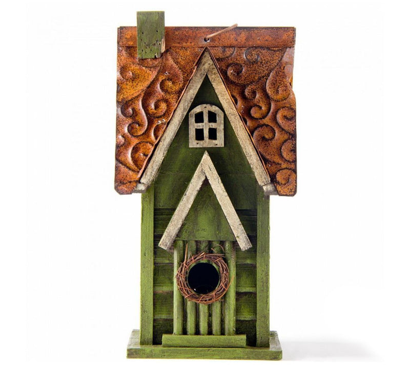 Glitzhome Hand Painted EZ Clean Lawn Garden Wood Birdhouse — View 3