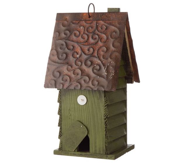 Glitzhome Hand Painted EZ Clean Lawn Garden Wood Birdhouse — View 4