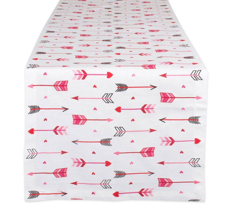 Design Imports 14" x 72" Hearts & Arrow Print Table Runner — Main view