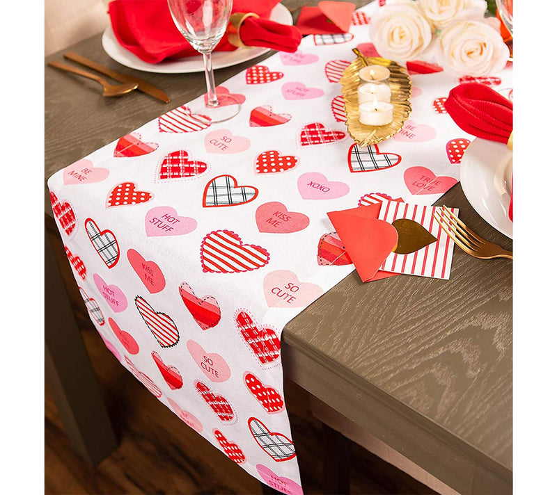 Design Imports 14" x 72" Sweet Hearts Print Table Runner — View 5