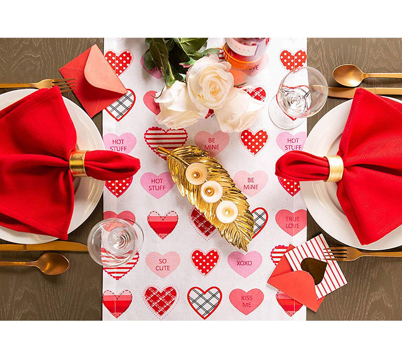 Design Imports 14" x 72" Sweet Hearts Print Table Runner — View 6