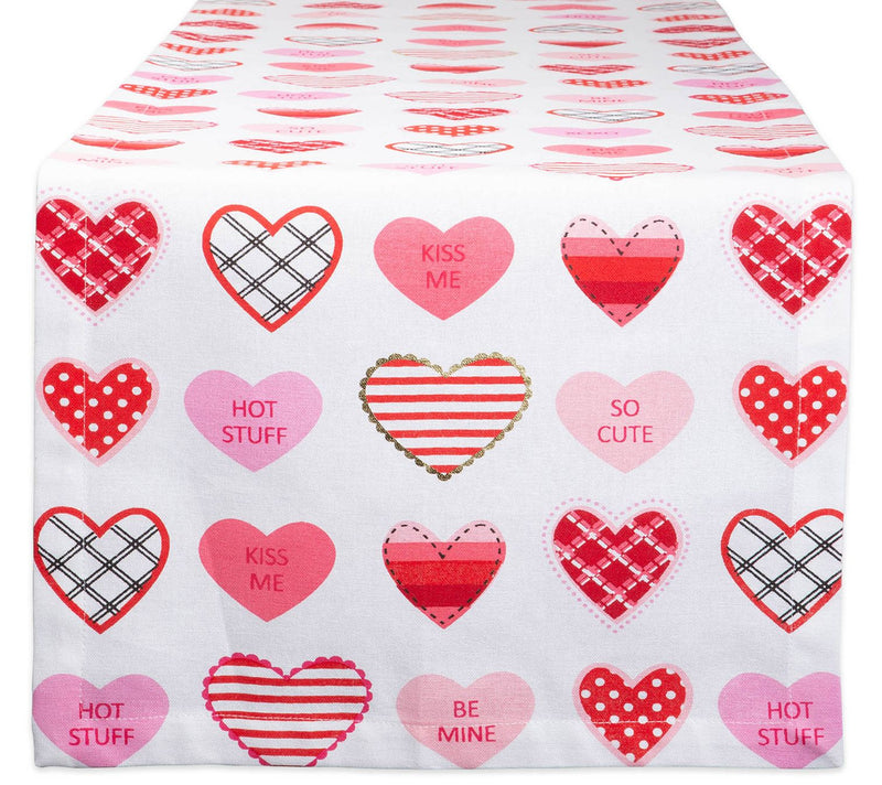 Design Imports 14" x 72" Sweet Hearts Print Table Runner — Main view