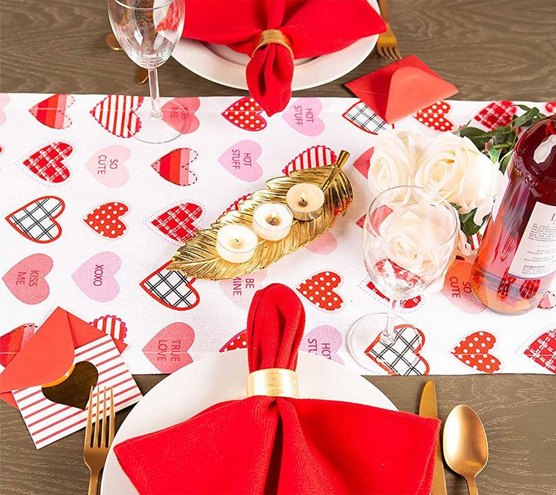 Design Imports 14" x 72" Sweet Hearts Print Table Runner — View 4