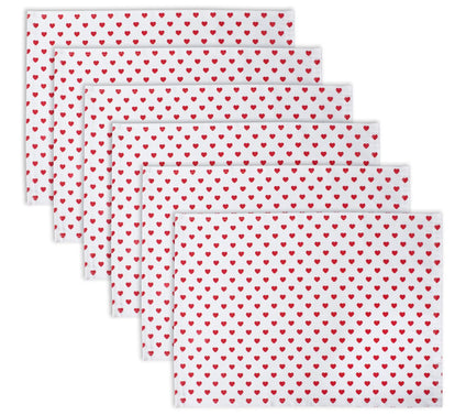 Design Imports 6-Pack Lil Hearts Ribbed Placemat Set