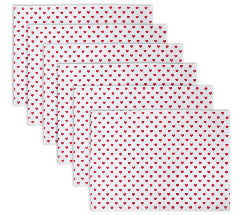 Design Imports 6-Pack Lil Hearts Ribbed Placemat Set — Main view