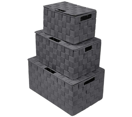 Sorbus Weave 3-Piece Stackable Basket Set