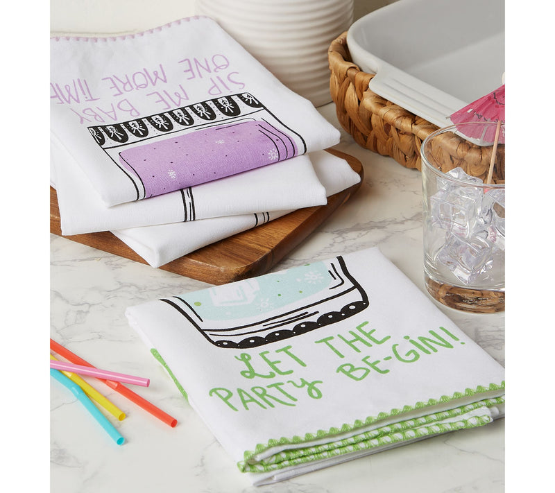 Design Imports Sassy Cocktails Kitchen Towel Set/4 — View 5