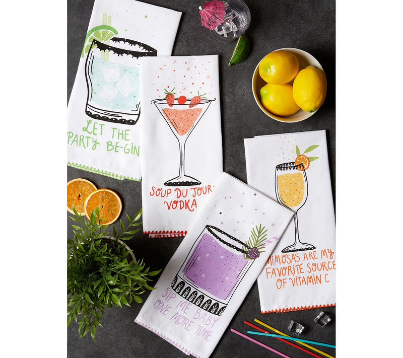 Design Imports Sassy Cocktails Kitchen Towel Set/4 — View 6