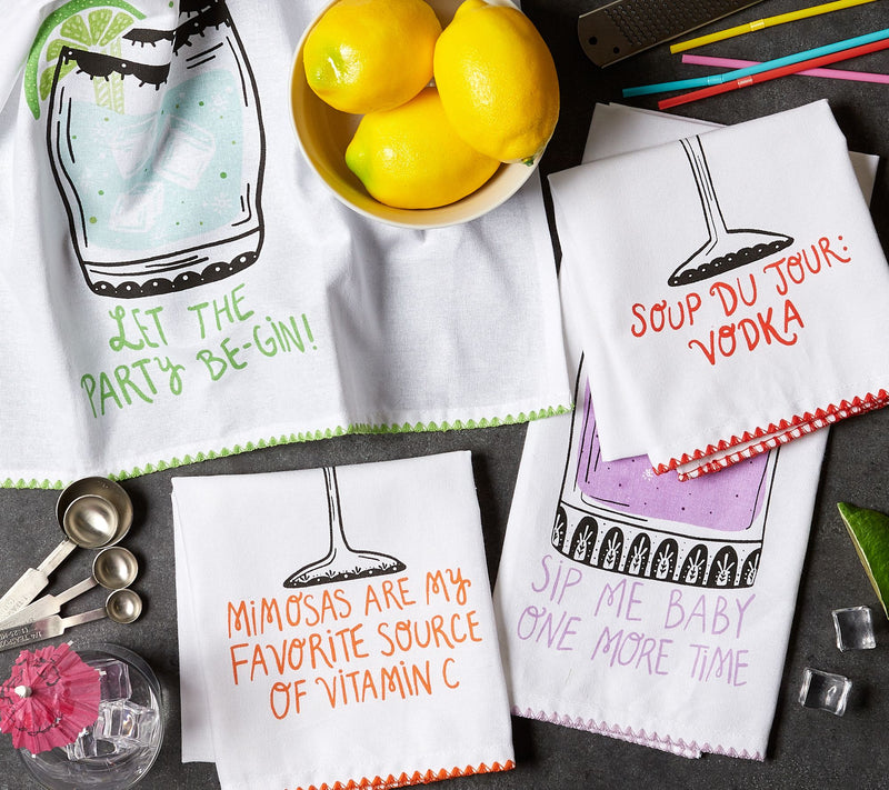 Design Imports Sassy Cocktails Kitchen Towel Set/4 — View 4