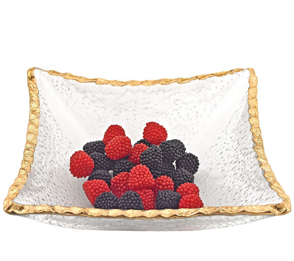 Badash Hand-Decorated Gold Leaf Edge 7" SquareServing Bowl