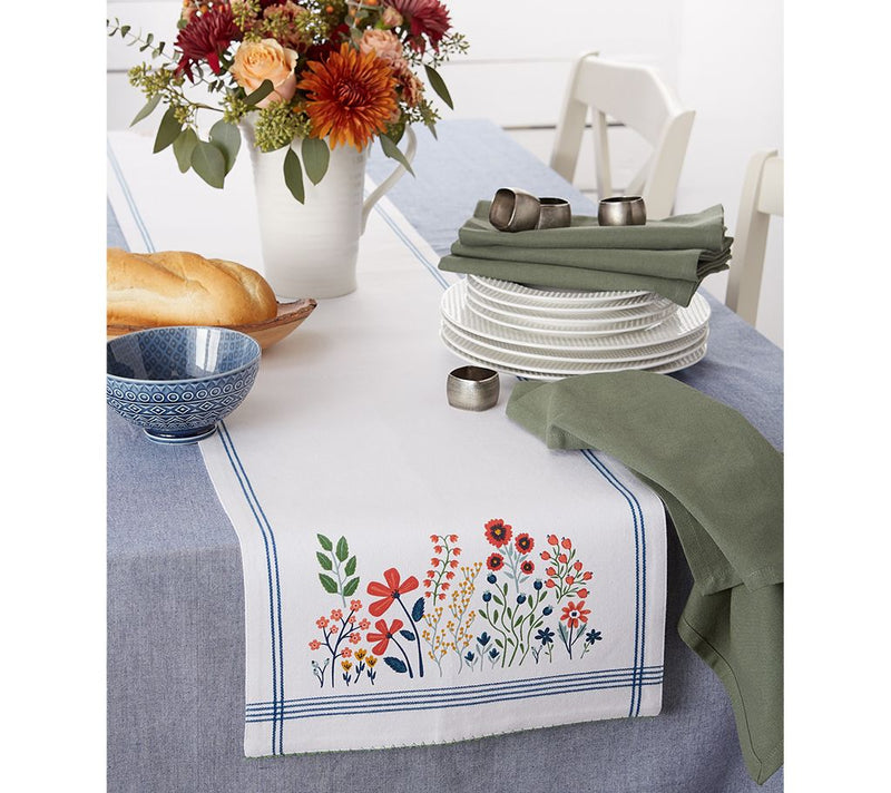 Design Imports Flower Garden Table Runner 14" x108" — View 3