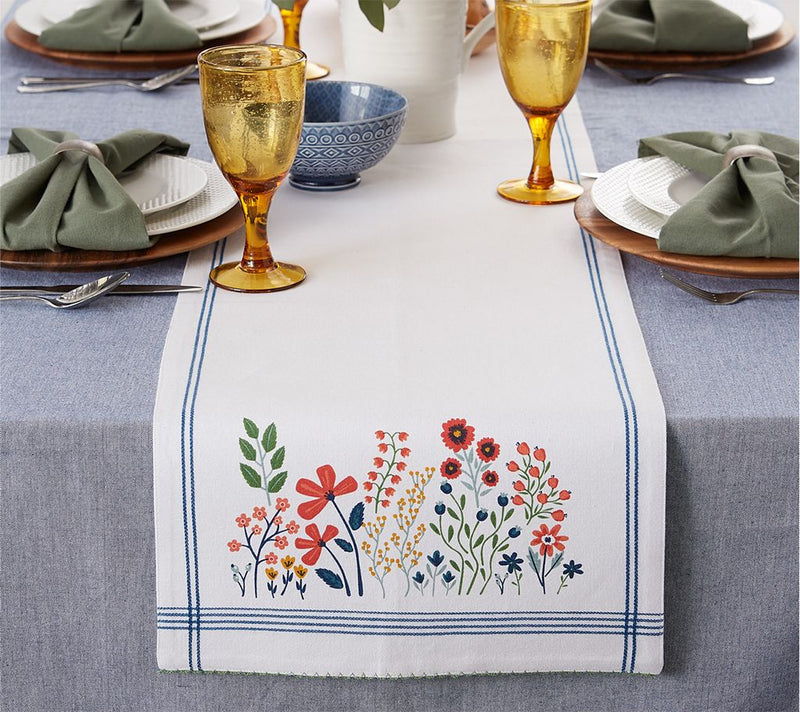 Design Imports Flower Garden Table Runner 14" x108" — View 5