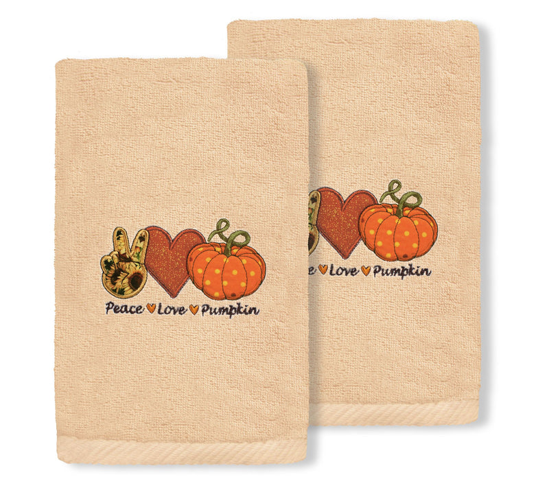 Linum Home Textiles Peace*Love*Pumpkin - Embroidered Luxury — Main view