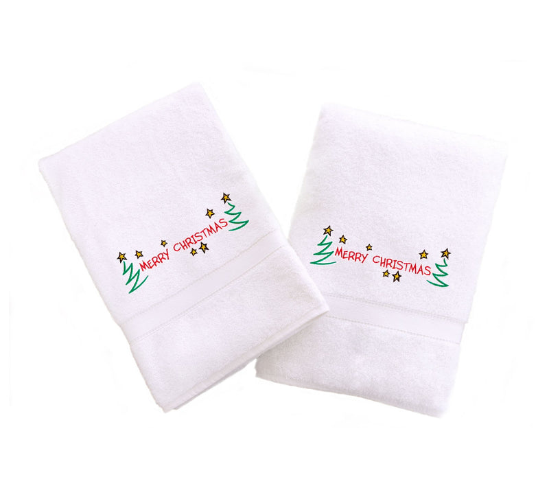 Linum Home Textiles Embroidered Hand Towels Mer ry Christmas — View 3