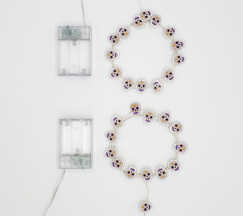LumaBase B/O LED Fairy String Lights - Sugar Skull — View 4