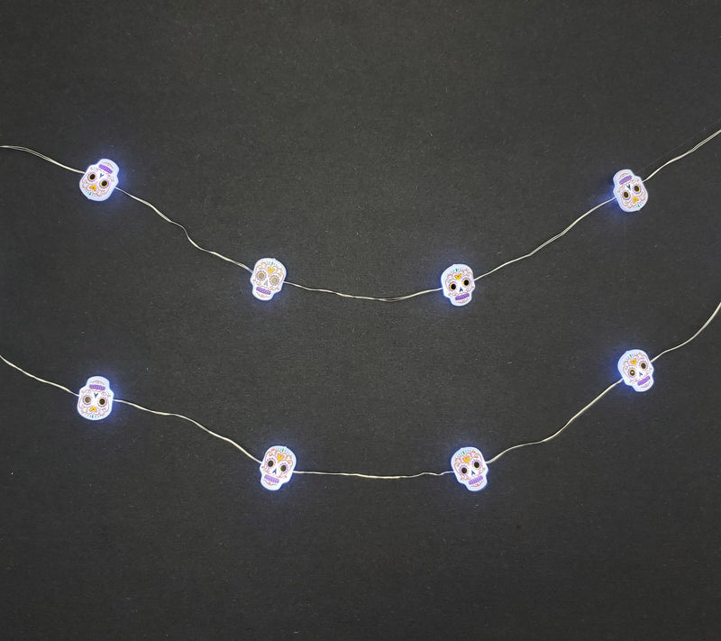 LumaBase B/O LED Fairy String Lights - Sugar Skull — View 9