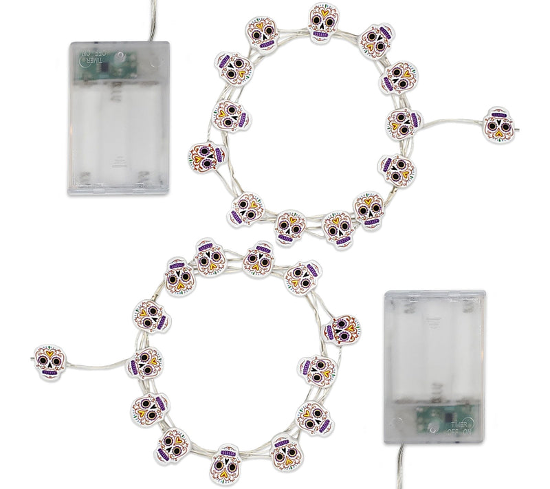 LumaBase B/O LED Fairy String Lights - Sugar Skull — View 3