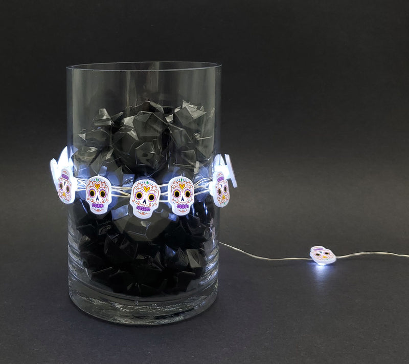 LumaBase B/O LED Fairy String Lights - Sugar Skull — View 6