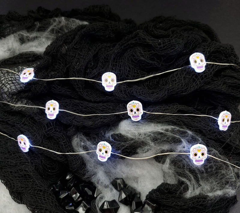 LumaBase B/O LED Fairy String Lights - Sugar Skull — View 8