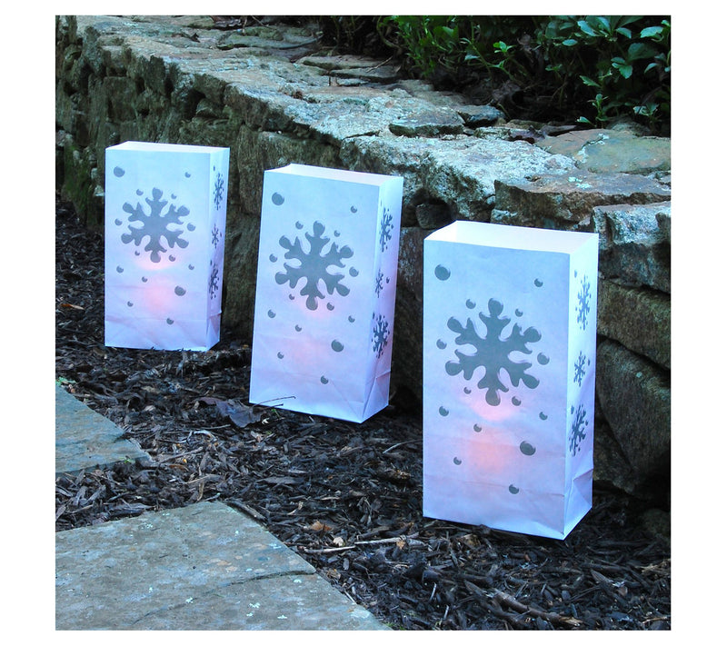 LumaBase Candle Luminaria Kit - Snowflake (12 Count) — View 2