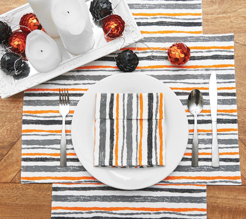 18" x 18" Halloween Stripe Napkin Set 6 by Valerie — View 3
