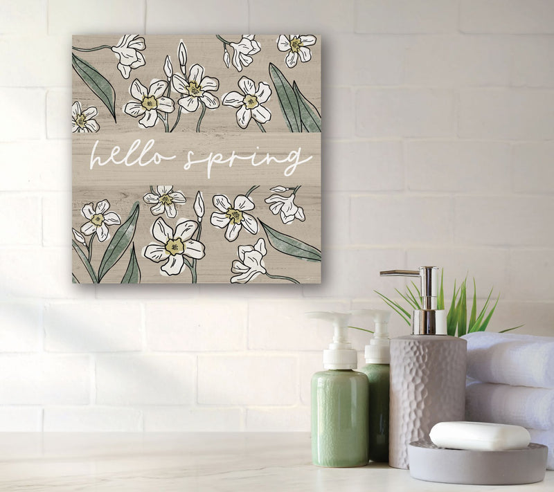 Courtside Market Hello Spring 16x16 Canvas WallArt — View 4
