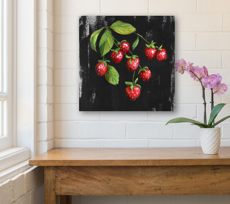 Courtside Market Chalkboard Strawberries 16x16Canvas Wall Art — View 4