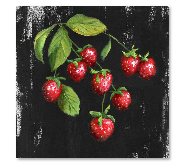 Courtside Market Chalkboard Strawberries 16x16Canvas Wall Art — Main view