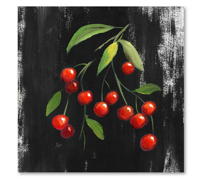 Courtside Market Chalkboard Cherries 16x16 Canvas Wall Art — View 2